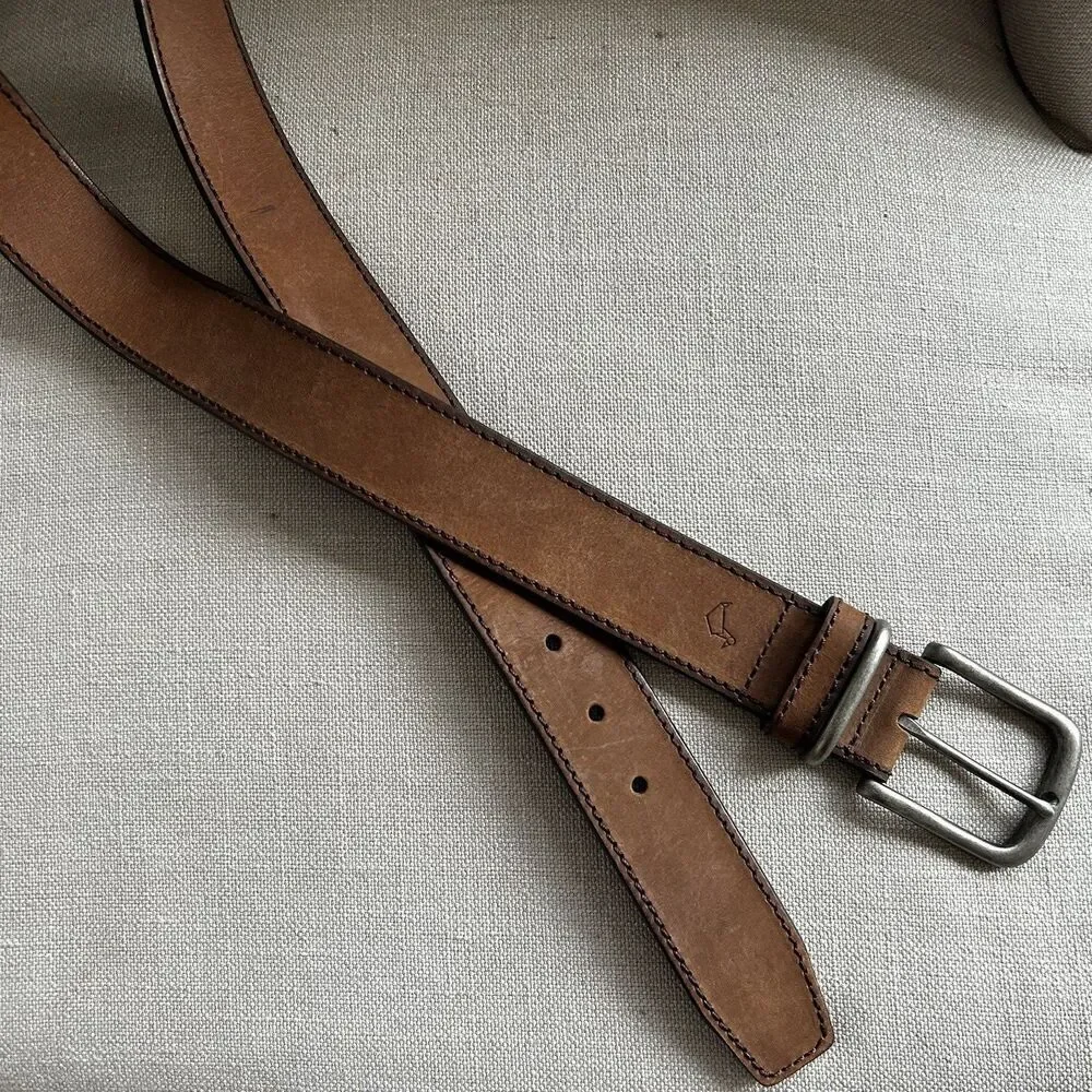 Alesbury Men's Belt Size 44 Genuine Leather Brown Classic Traditional